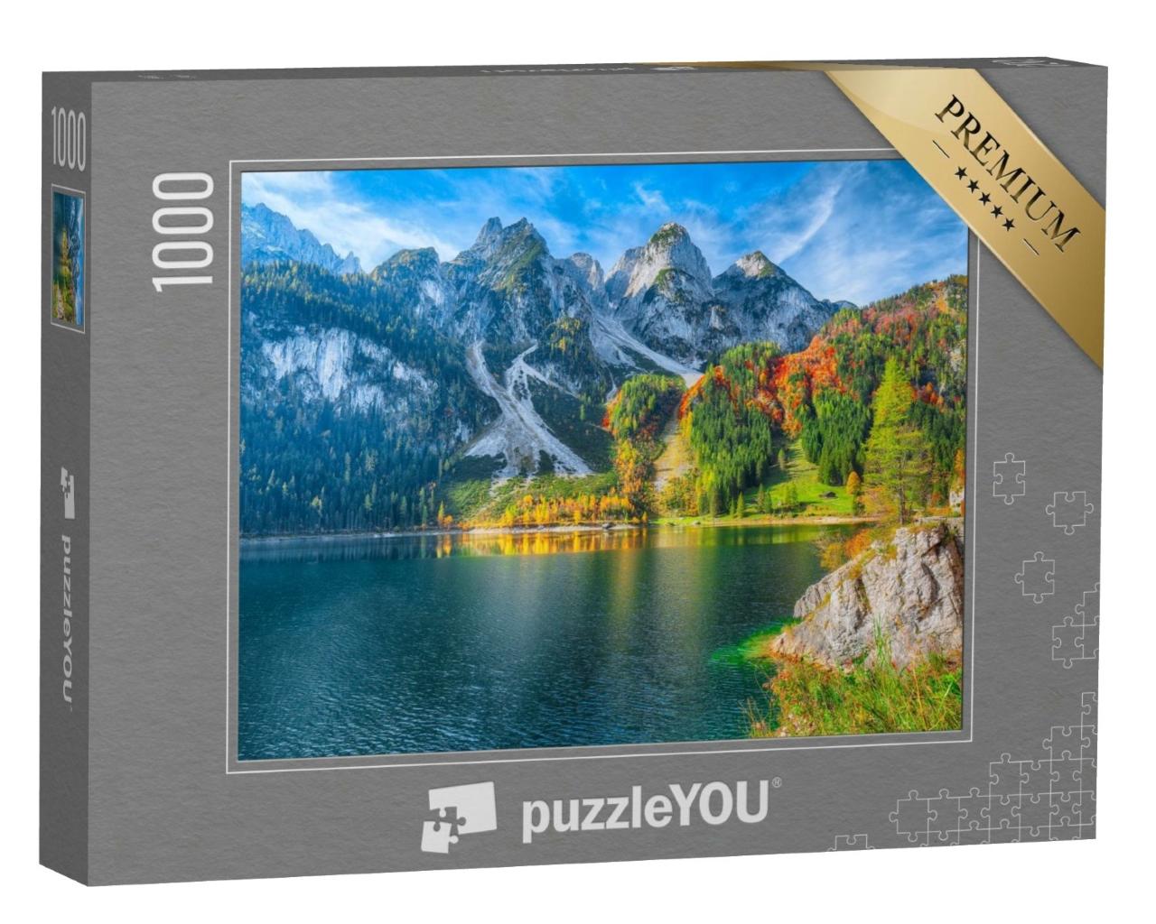 Puzzle de 1000 pièces « Automne au sommet du Dachstein, Salzkammergut, Autriche »