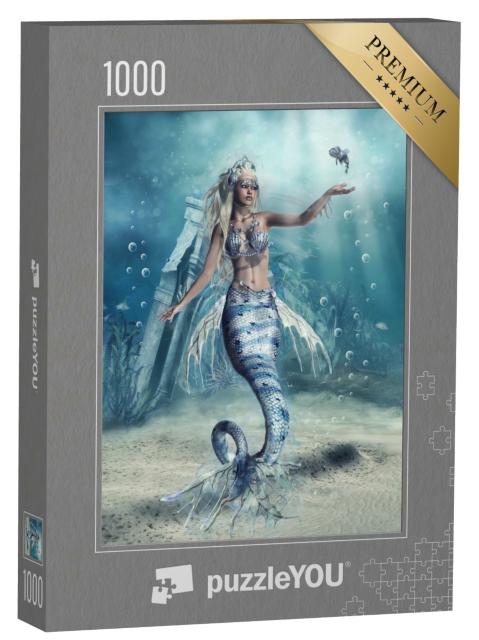 Puzzle de 1000 pièces « Sirène au fond de la mer fantastique »