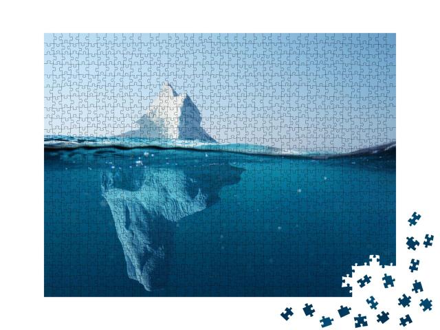 Puzzle de 1000 pièces « Iceberg dans l'océan avec vue sous l'eau »