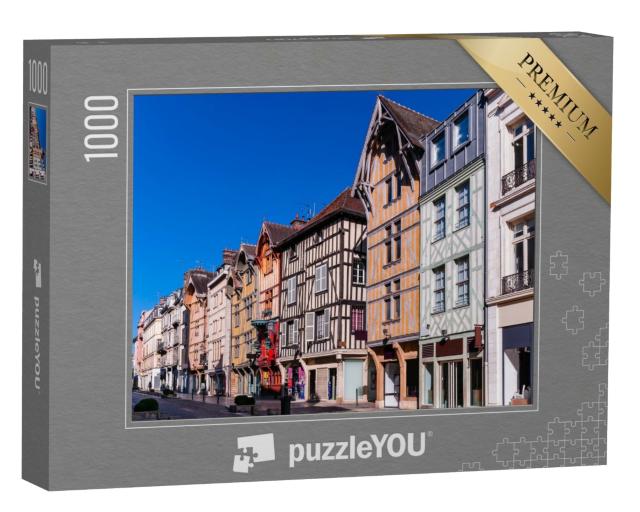Puzzle de 1000 pièces « Vieille ville de Troyes avec ses maisons à colombages - capitale du département de l'Aube »