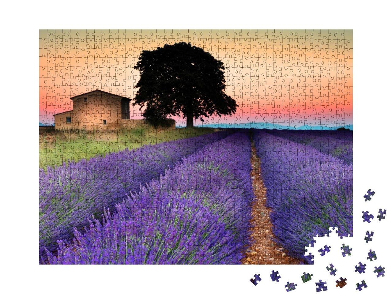 Puzzle de 1000 pièces « Coucher de soleil sur la Provence, France »