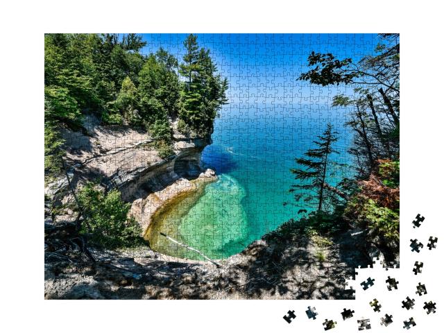 Puzzle de 1000 pièces « Plage rocheuse du lac Supérieur sur la péninsule supérieure du Michigan »