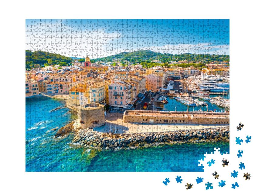 Puzzle de 1000 pièces « Vue sur la ville de Saint-Tropez, Provence, Côte d'Azur »