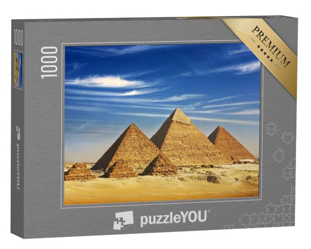 Puzzle de 1000 pièces « Vue générale des pyramides du plateau de Gizeh, Égypte »