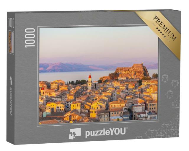 Puzzle de 1000 pièces « Nouvelle forteresse de Corfou au coucher du soleil »