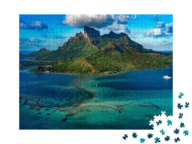 Puzzle de 1000 pièces « Bora Bora Vue aérienne Panorama Paysage Polynésie française »