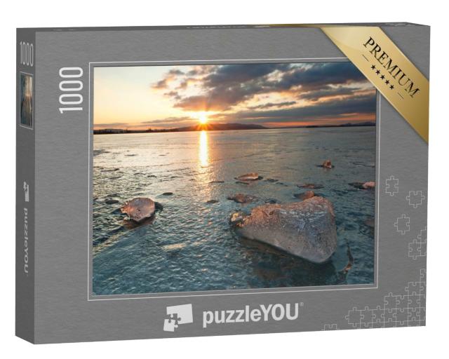 Puzzle de 1000 pièces « Eis sur le lac de Constance, Allensbach, Allemagne »