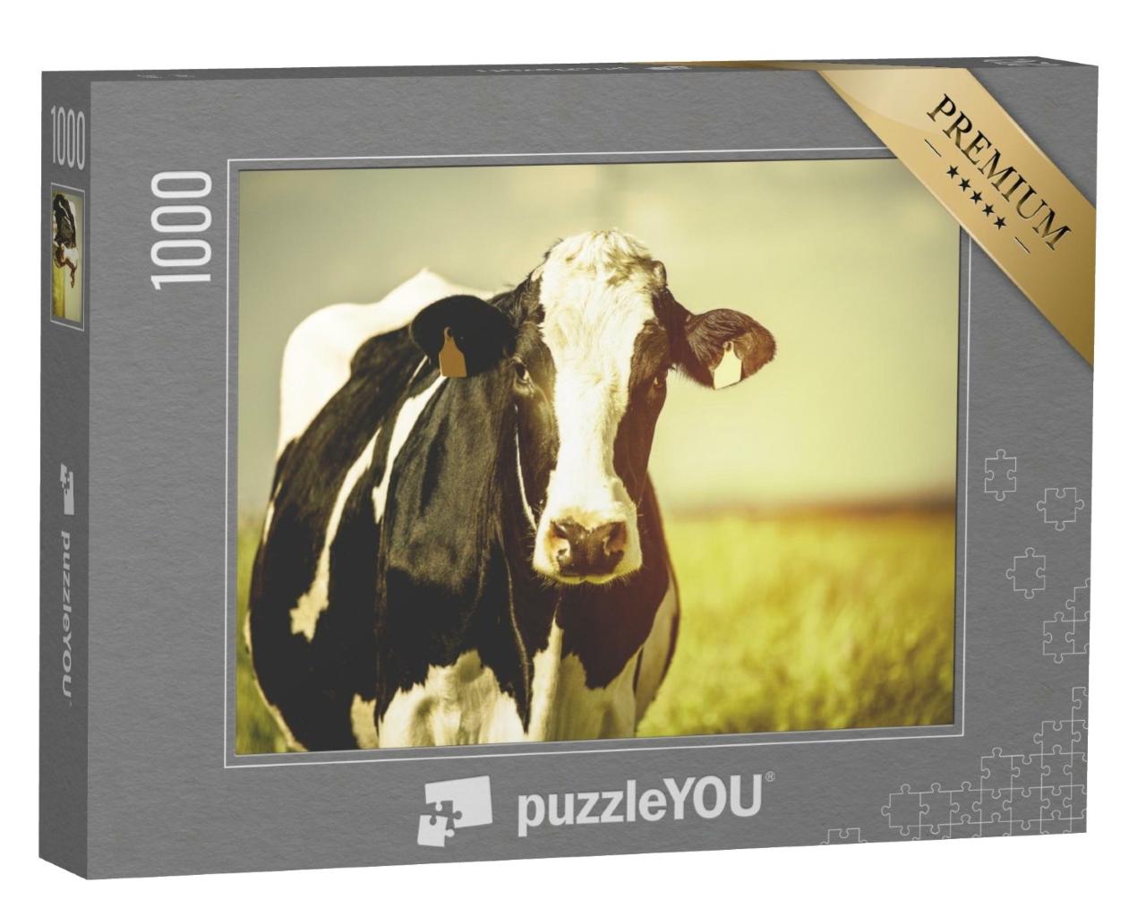 Puzzle de 1000 pièces « Vache laitière à la campagne »