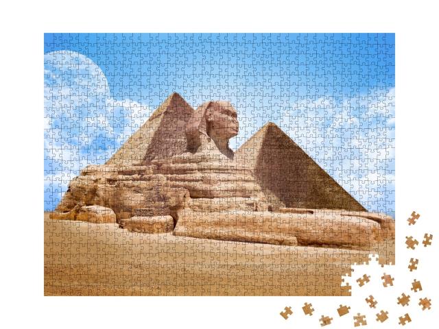 Puzzle de 1000 pièces « Pyramides avec Grand Sphinx, Égypte »