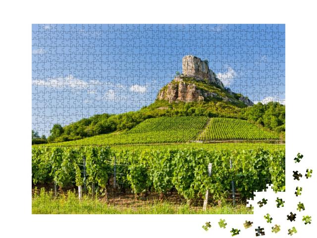 Puzzle de 1000 pièces « Rocher de Solutre avec vignobles, Bourgogne, France »