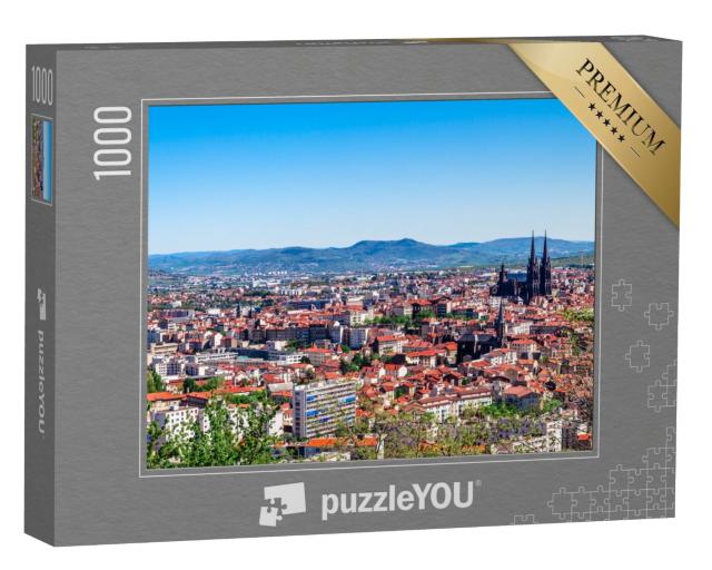 Puzzle de 1000 pièces « Vue panoramique sur la ville de Clermont-Ferrand et sa cathédrale »