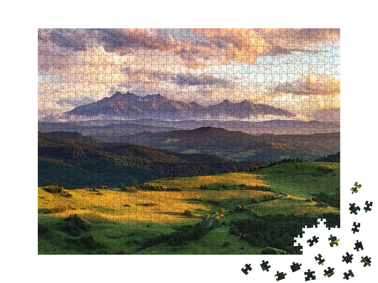 Puzzle de 1000 pièces « Paysage de montagne estival en Slovaquie »