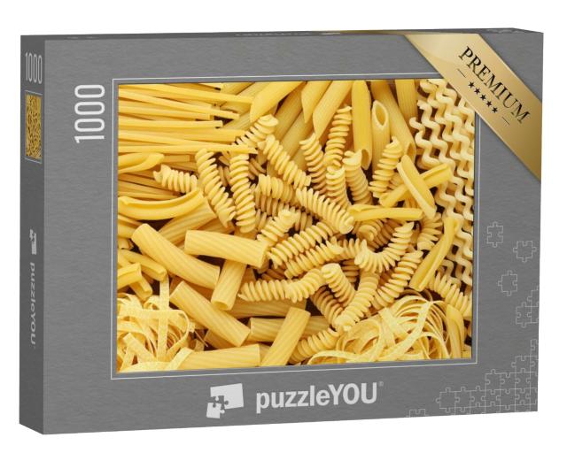 Puzzle de 1000 pièces « Différents types et formes de pâtes italiennes »