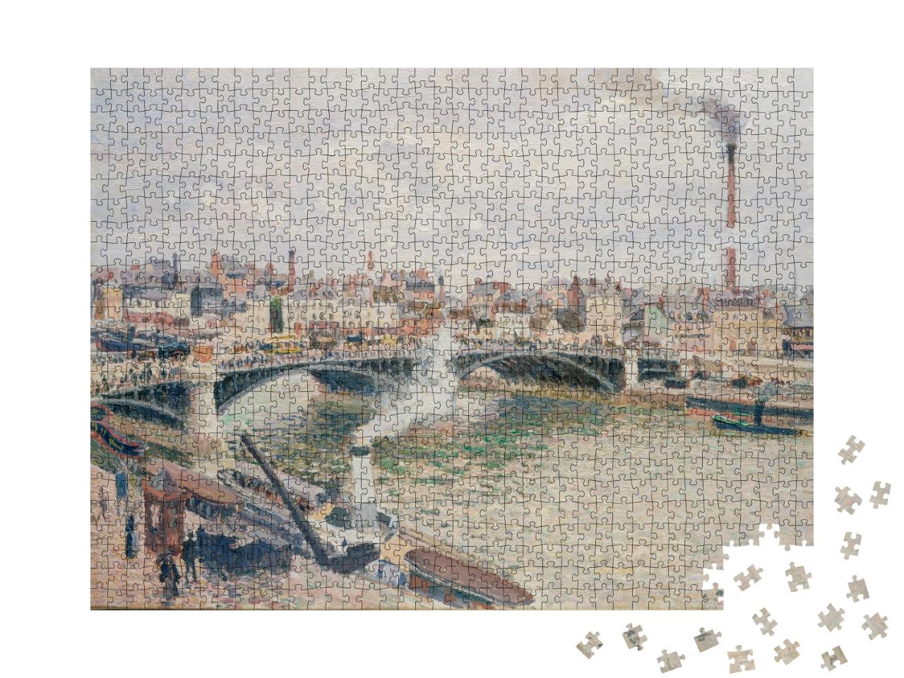 Puzzle de 1000 pièces « Camille Pissarro - Matin, un jour couvert, Rouen »