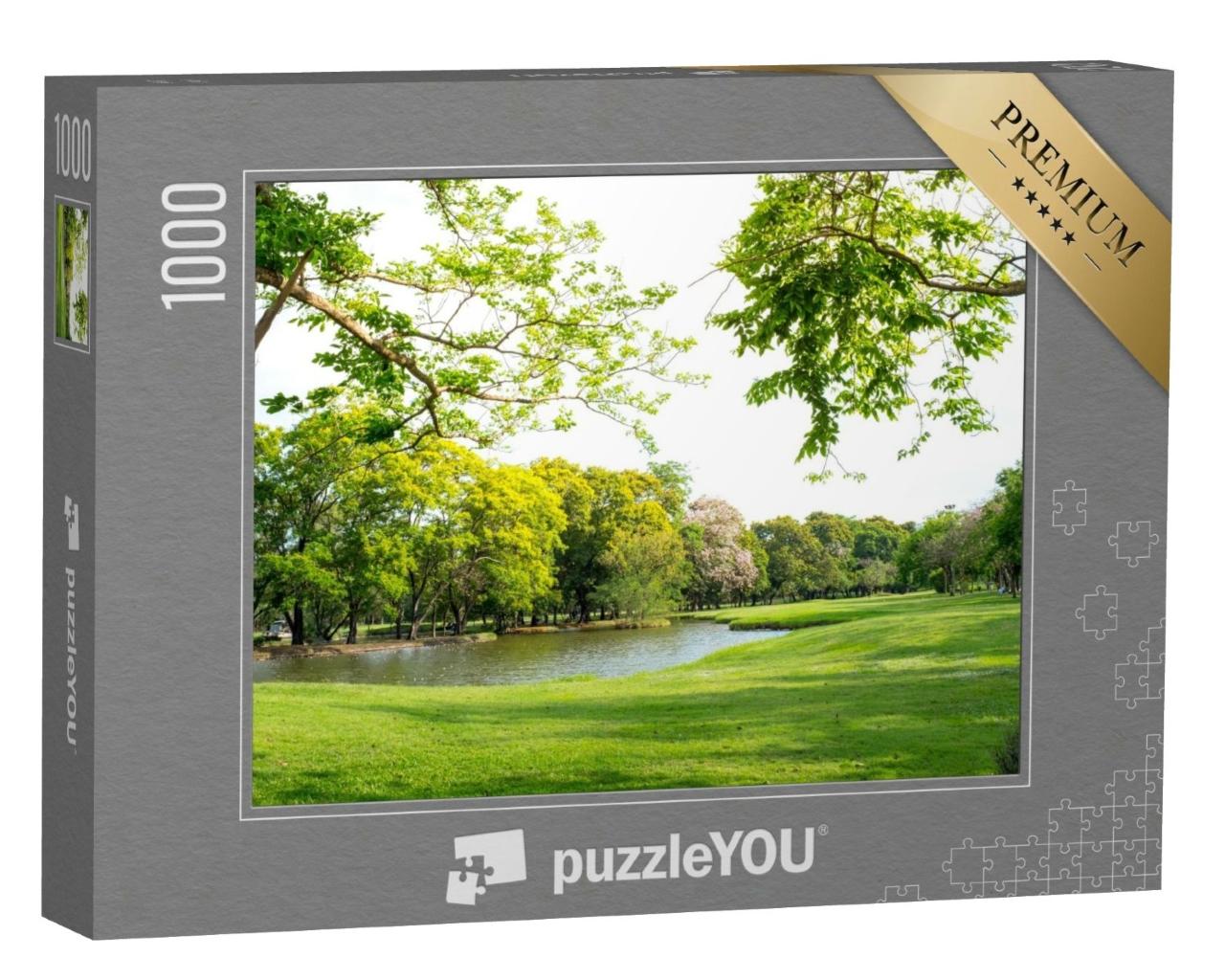 Puzzle de 1000 pièces « Vue pittoresque sur un lac dans le parc »