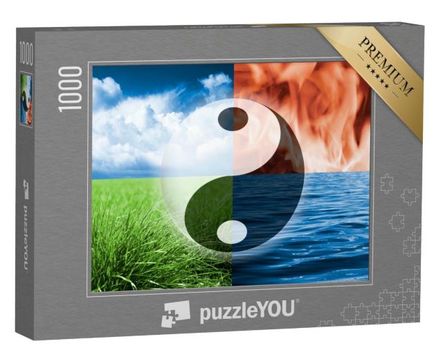 Puzzle de 1000 pièces « Boule Yinyang contre quatre éléments »
