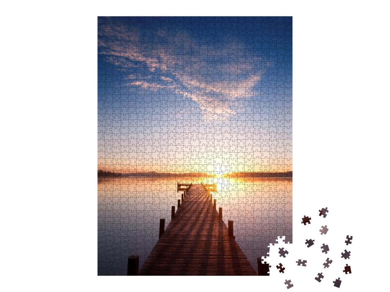 Puzzle de 1000 pièces « Une passerelle qui donne sur le lac »
