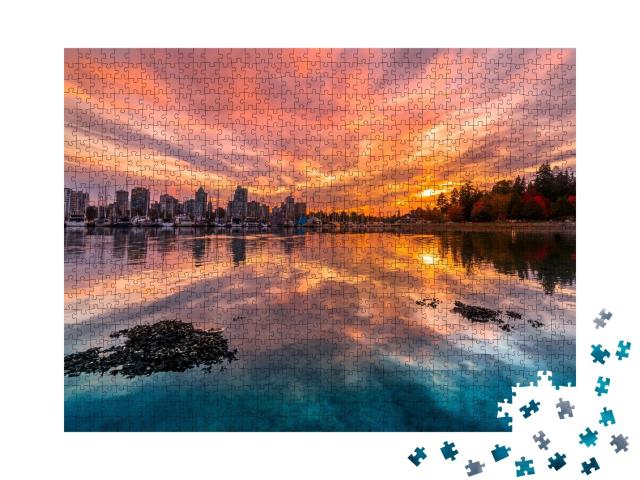 Puzzle de 1000 pièces « Stanley Park au coucher du soleil, Vancouver »