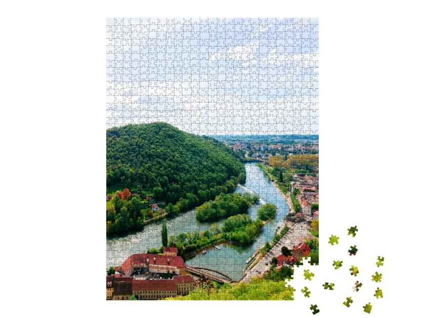Puzzle de 1000 pièces « Citadelle de Besançon et rivière du Doubs dans la région Bourgogne Franche-Comté »
