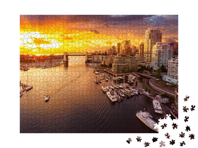 Puzzle de 1000 pièces « Pont de la rue Burrard et False Creek, Canada »