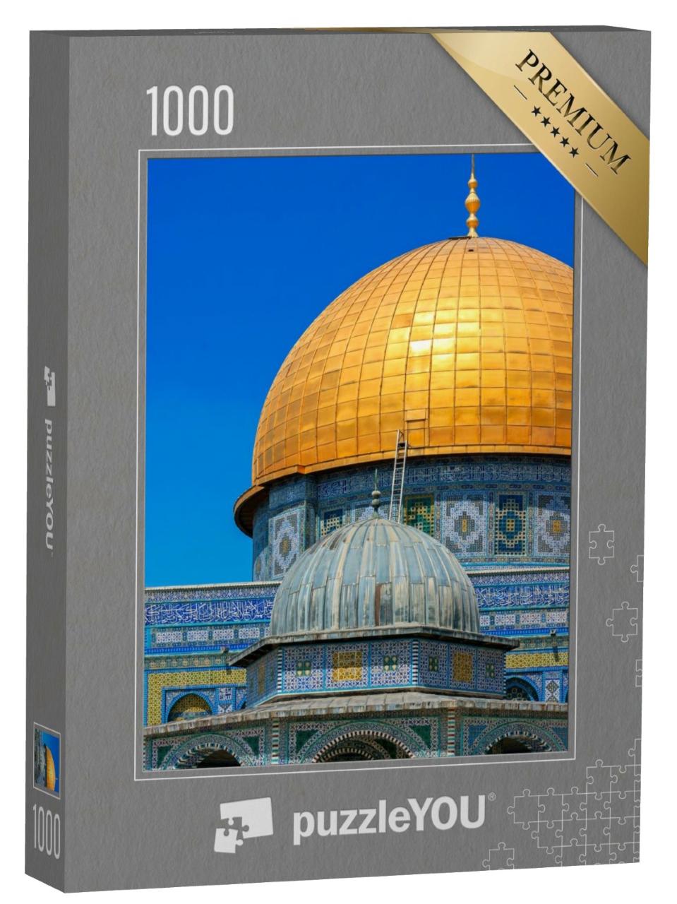 Puzzle de 1000 pièces « Vue détaillée du Dôme du Rocher sur le Mont du Temple à Jérusalem »