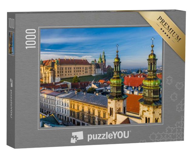 Puzzle de 1000 pièces « Centre-ville de Cracovie avec vue sur le château de Wawel, Pologne »