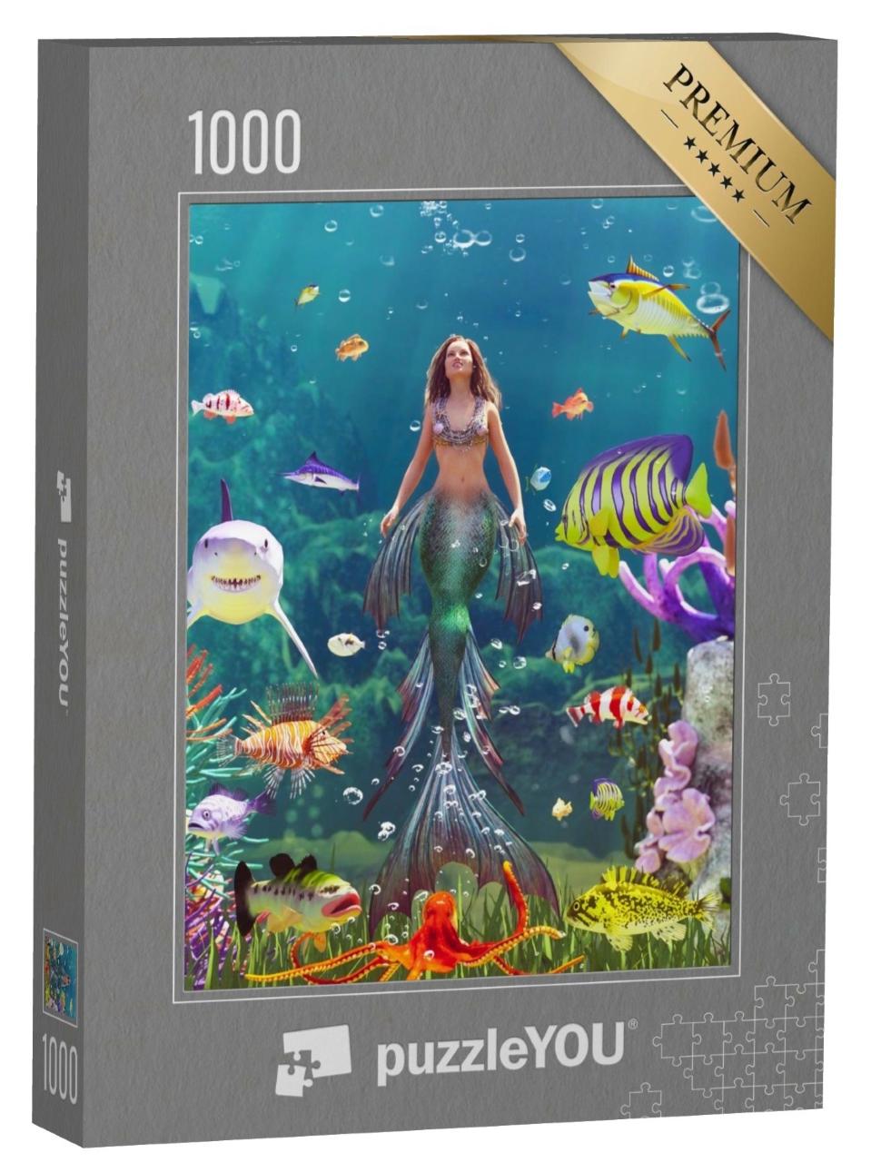 Puzzle de 1000 pièces « Nymphe des mers dans le monde sous-marin coloré »
