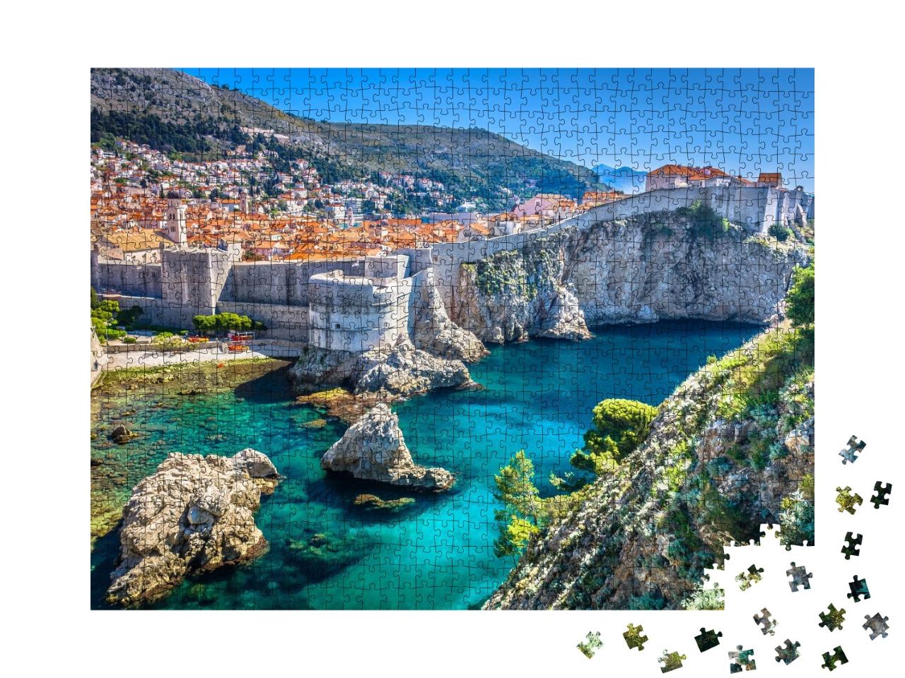 Puzzle de 1000 pièces « Vue aérienne de la vieille ville de Dubrovnik »