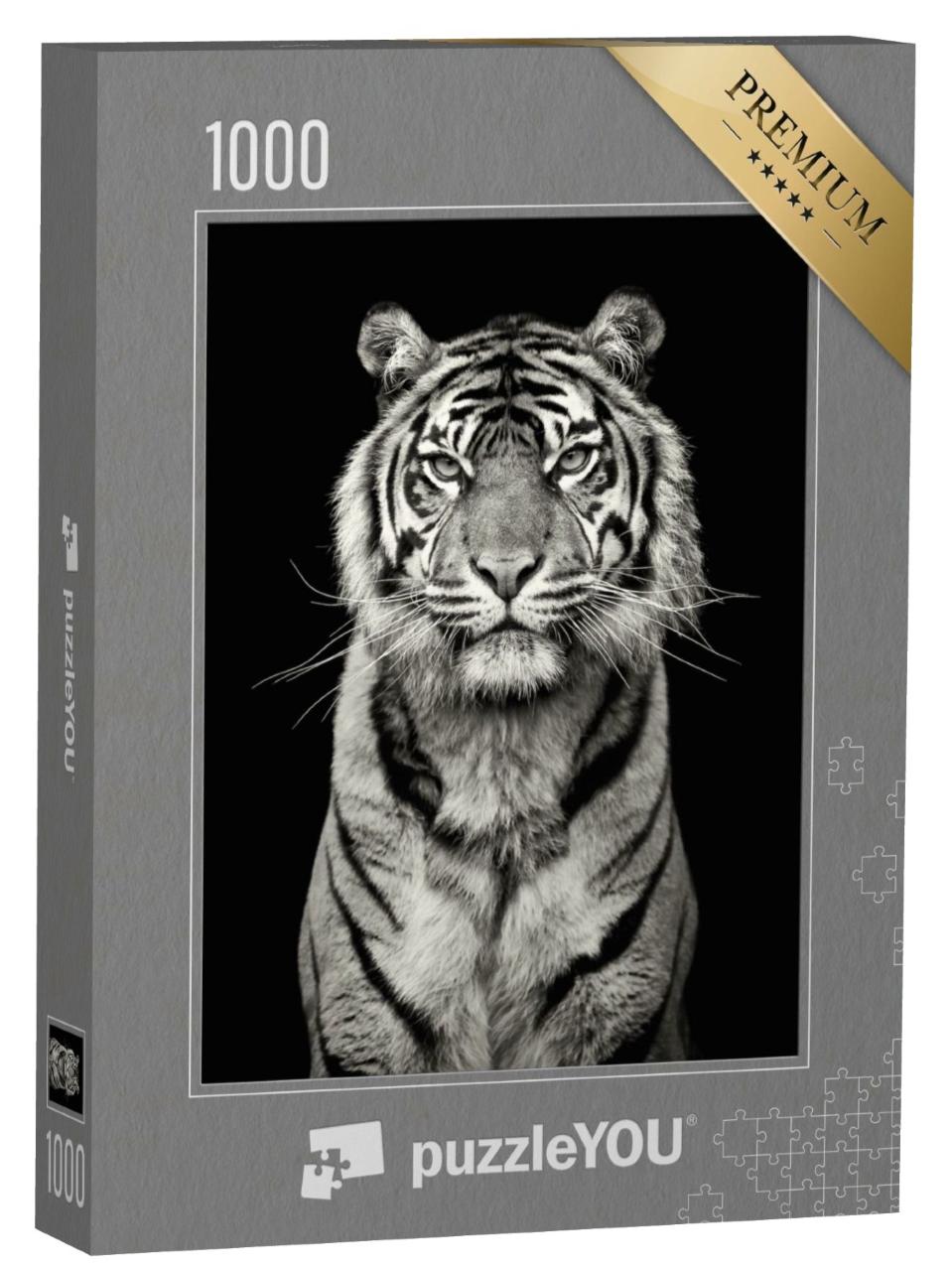 Puzzle de 1000 pièces « Face à face avec un tigre »