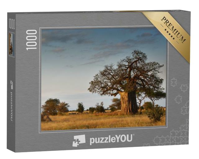 Puzzle de 1000 pièces « Paysage africain avec un grand baobab »