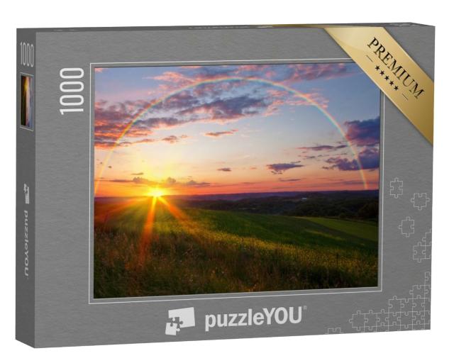 Puzzle de 1000 pièces « Coucher de soleil avec arc-en-ciel »