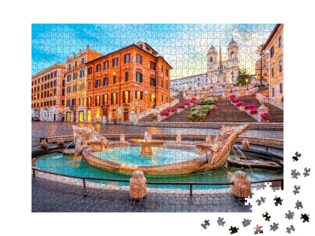 Puzzle de 1000 pièces « Place d'Espagne : Rome le matin, Italie »