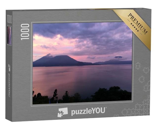 Puzzle de 1000 pièces « Magnifique lac Atitlán au coucher du soleil, Guatemala »