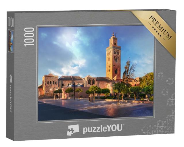 Puzzle de 1000 pièces « Minaret de la mosquée de la Koutoubia à Marrakech, Maroc »
