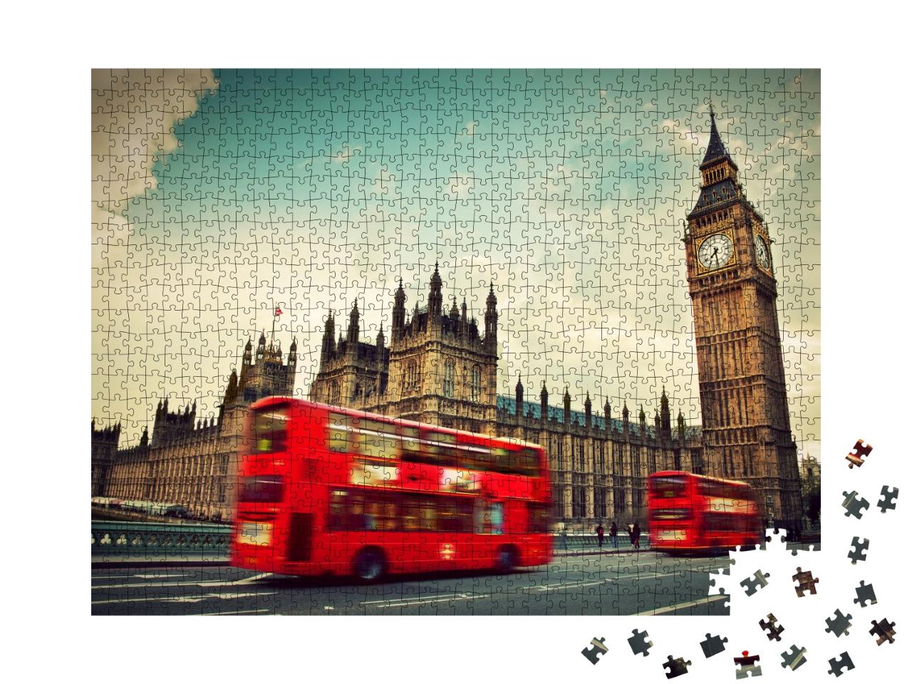 Puzzle de 1000 pièces « Les bus rouges de Londres »
