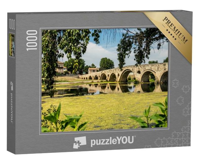 Puzzle de 1000 pièces « Vue paysagère du Pont Vieux, à Béziers, Hérault, France »