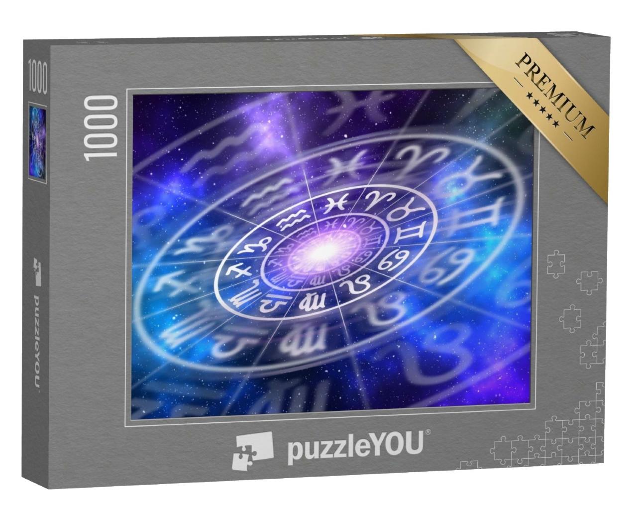 Puzzle de 1000 pièces « Signes du zodiaque au sein du cercle horoscopique, astrologie, horoscopes »