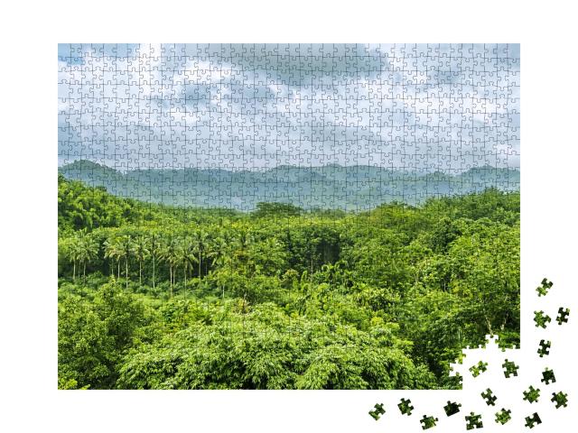 Puzzle de 1000 pièces « Forêt tropicale en saison des pluies à Surat Thani, Thaïlande »