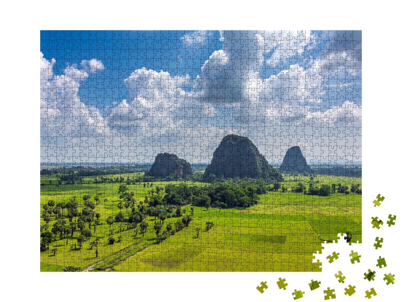 Puzzle de 1000 pièces « Idylle rurale, État de Kayin, Myanmar »