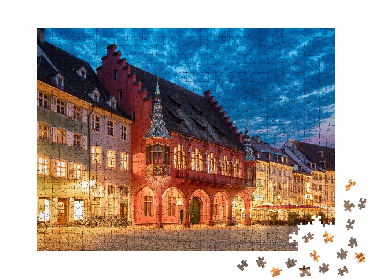 Puzzle de 1000 pièces « Grand magasin historique de la Münsterplatz à Fribourg, Allemagne »