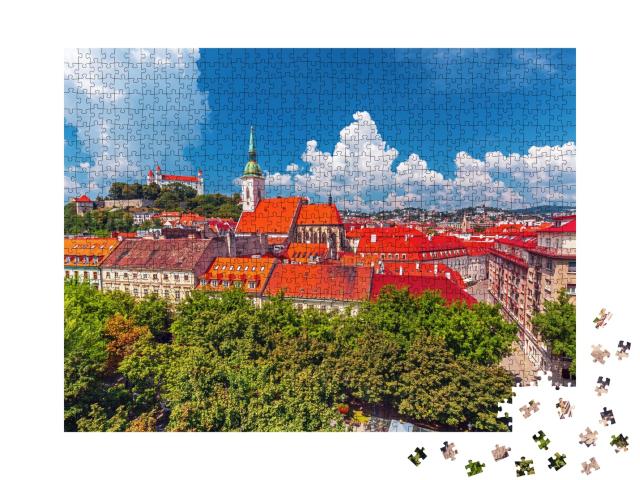 Puzzle de 1000 pièces « Vue sur la vieille ville de Bratislava, Slovaquie »