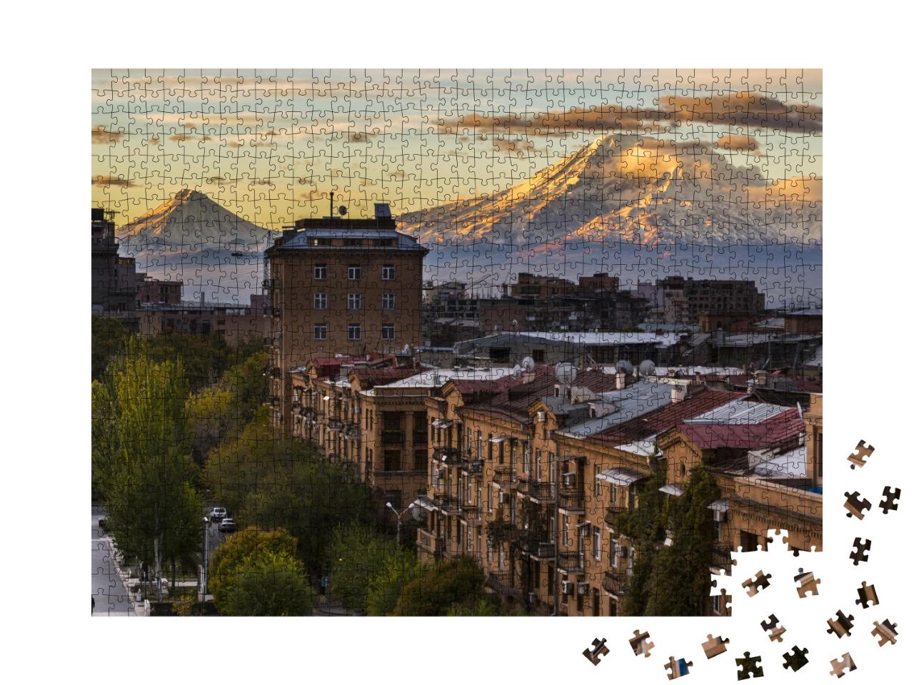 Puzzle de 1000 pièces « La ville d'Erevan et le majestueux mont Ararat, Arménie »