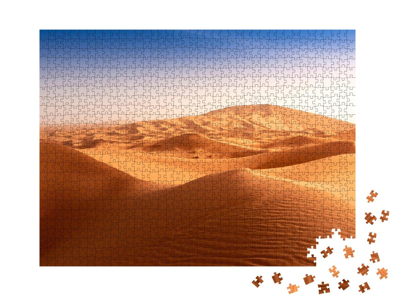 Puzzle de 1000 pièces « Dunes de sable dans le désert du Sahara au Maroc »