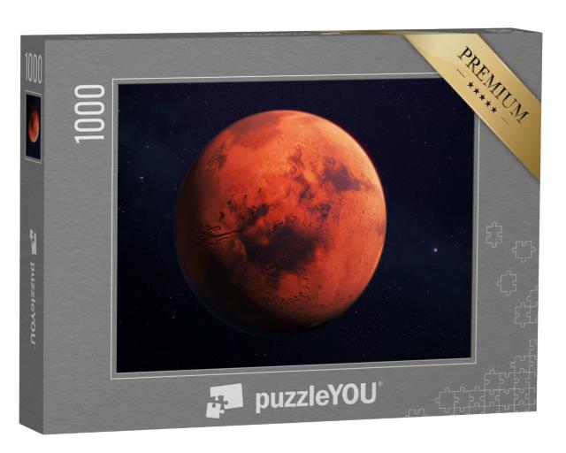 Puzzle de 1000 pièces « Mars, la planète rouge, rendu 3D avec caractéristiques de surface »
