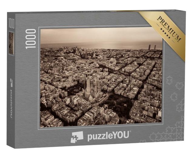 Puzzle de 1000 pièces « Vue aérienne de la basilique Sagrada Familia, Barcelone, Espagne »