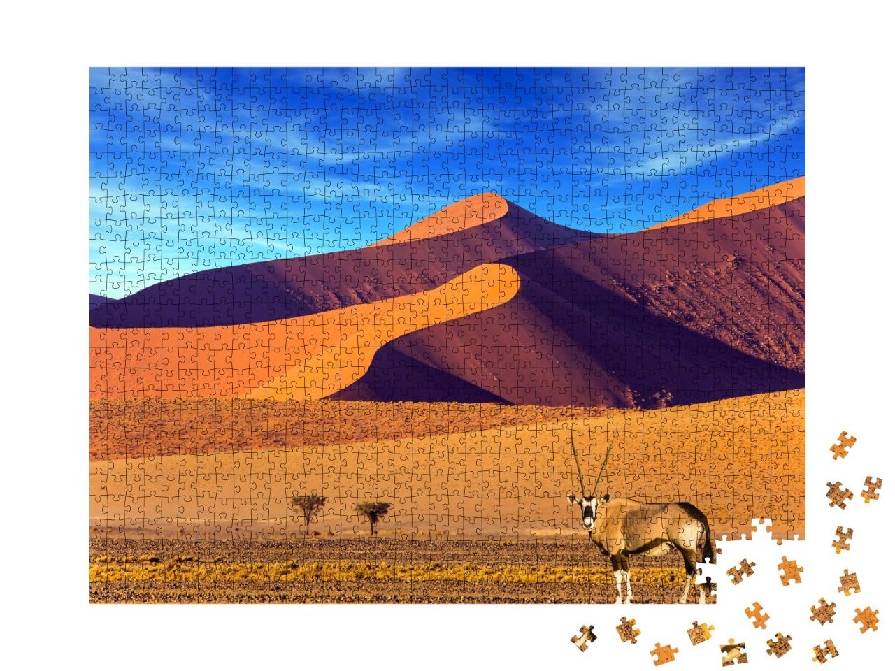 Puzzle de 1000 pièces « Le plus vieux désert du monde : coucher de soleil dans le Namib, Afrique du Sud »