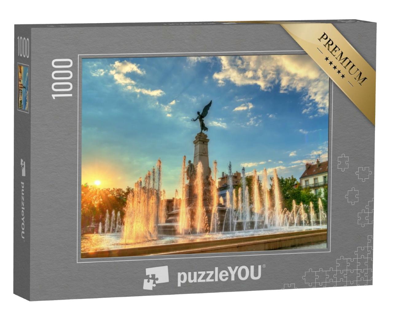 Puzzle de 1000 pièces « Monument Sadi-Carnot avec fontaine à Dijon - Cote-d'Or, France. Construit en 1899 »