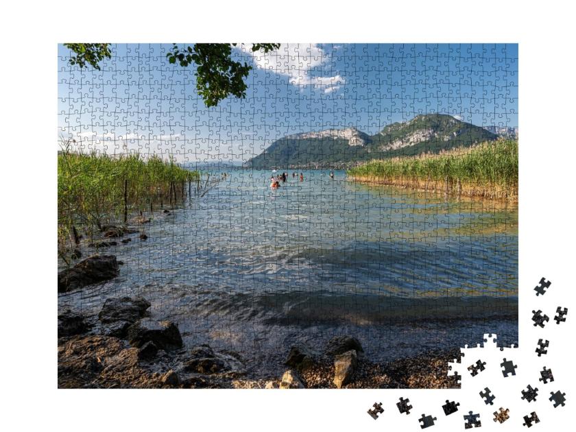 Puzzle de 1000 pièces « Le lac d'Annecy au coucher du soleil »