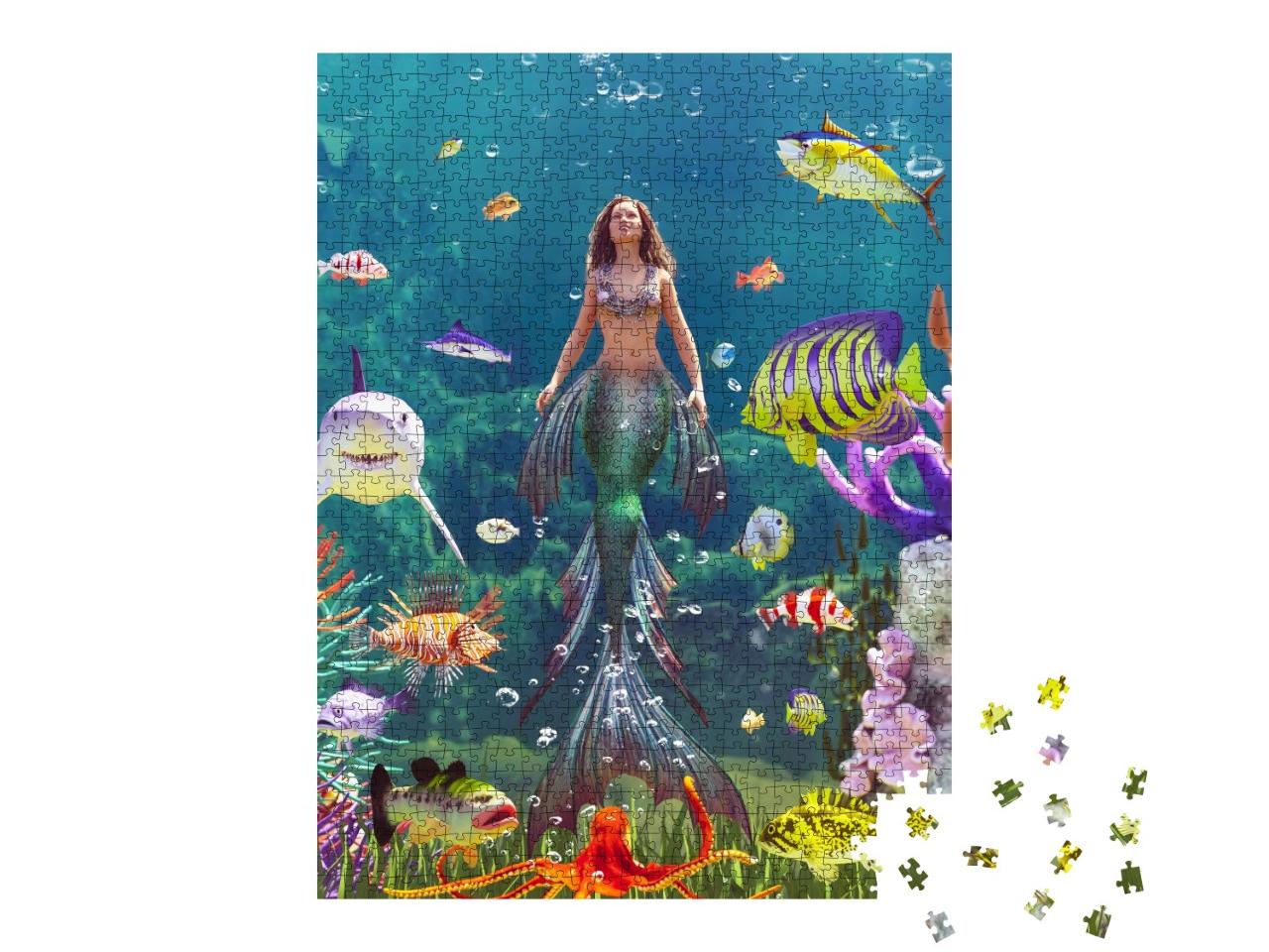 Puzzle de 1000 pièces « Nymphe des mers dans le monde sous-marin coloré »