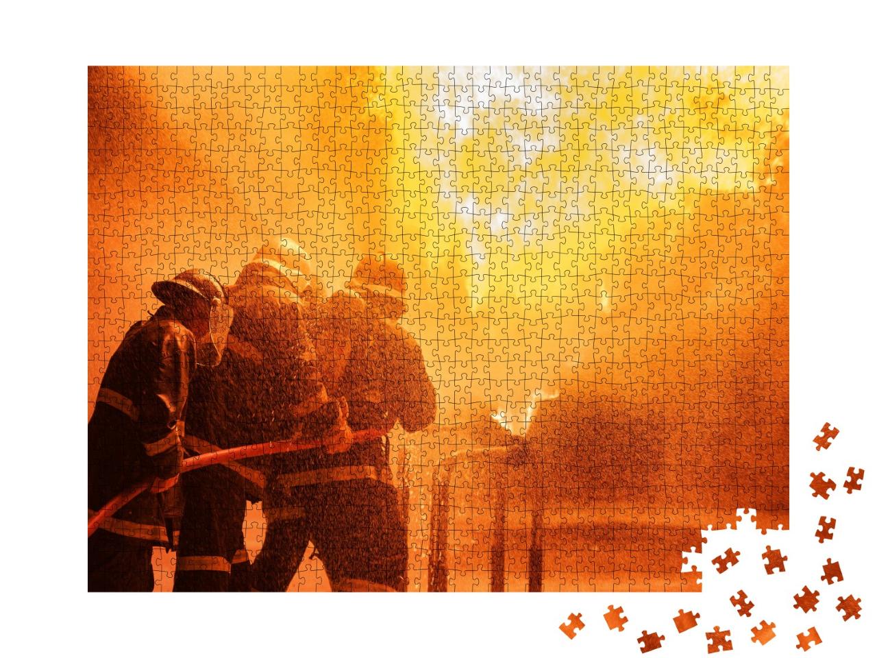 Puzzle de 1000 pièces « Pompiers en train de combattre un incendie »